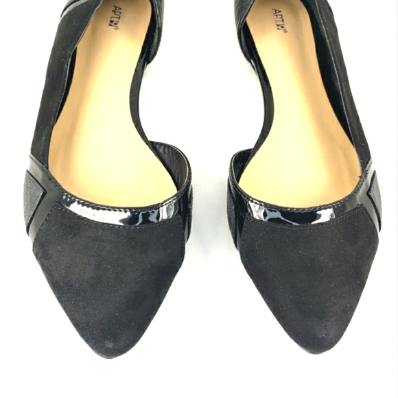 Apt. 9 Swiss Black Faux-suede/Leather, Slip On Pointy Toe Flats. Women's 7.5M - Picture 8 of 12